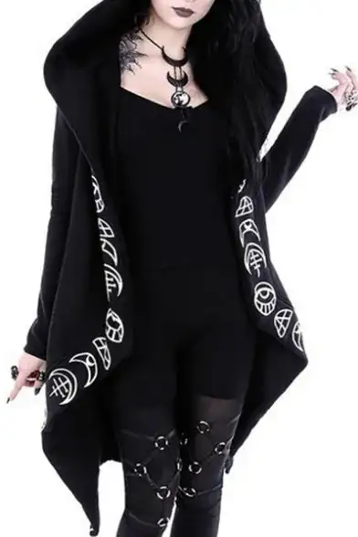 Punk Style Moon Print