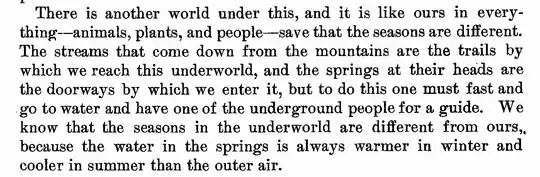Cherokee Cosmogonic Myths, part of page 240, How the world was made