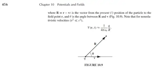 Angle between R and velocity v