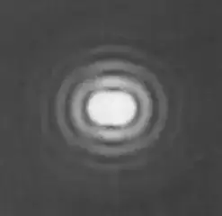 two circular diffraction patterns
