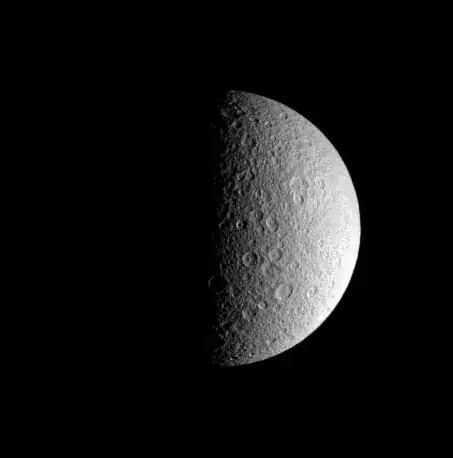 Cassini image of Saturn's moon, Rhea