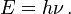planck relation