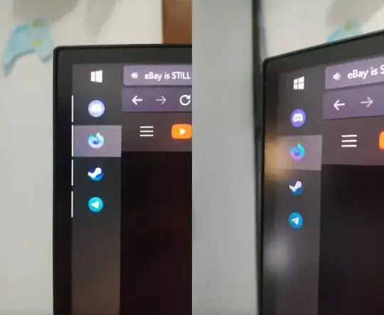 The ASUS screen seen from head-on and at a shallow angle