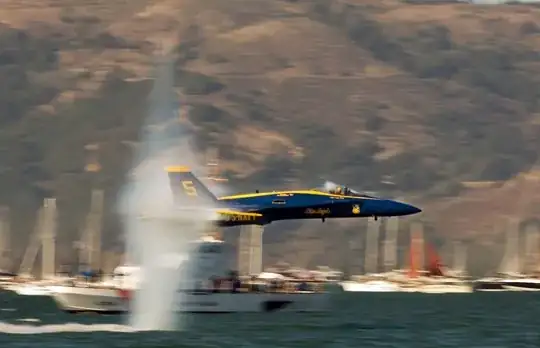 F-18 breaking sound barrier