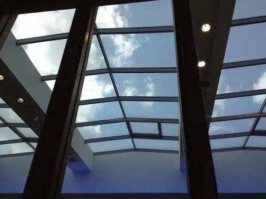 Sky through top window without sun hitting the window