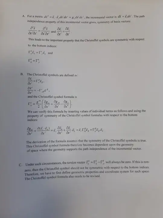 Torsion Tensor calculations