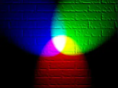 Red, green and blue lights mixing