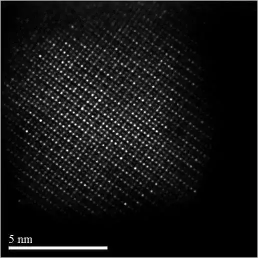 another example of a HAADF STEM image of a unit cell thick nanocrystal