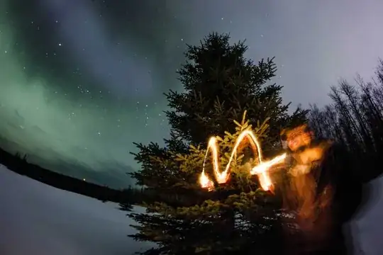 This is a picture of me drawing with light when I lived in Alaska.