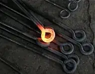 Glowing hot iron