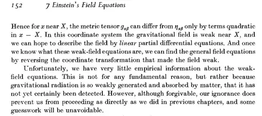 Gravitation & Cosmology by Weinberg, Chapter 7, Section 1