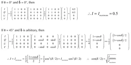 Mueller calculus calculations