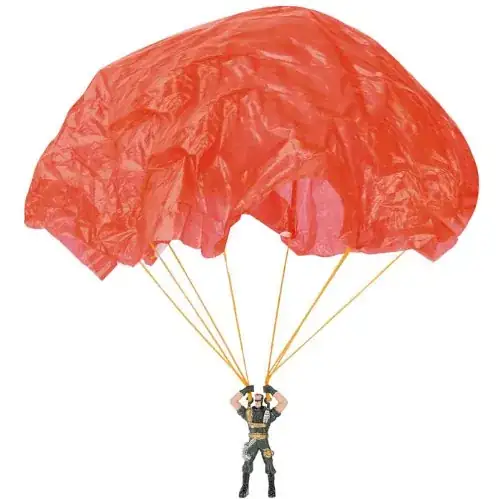 Plastic toy soldier with parachute