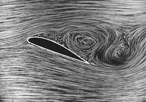 Flow seperation on a wing