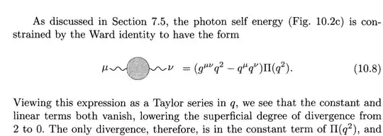 the formula for the photon self energy