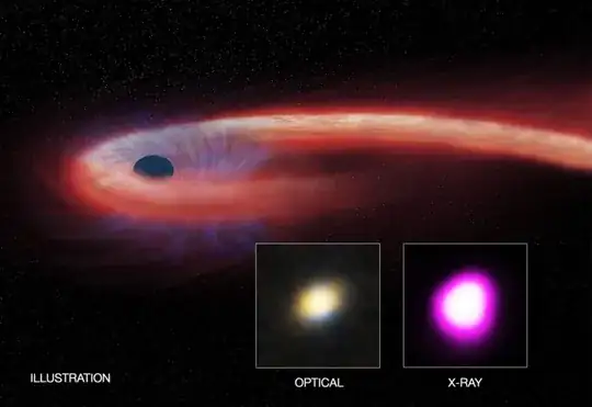 illustration of devoured star based on xray readings