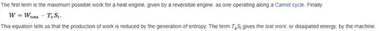 equation of entropy as lost work