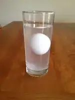 Egg suspended in water