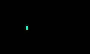 Position-dependent-colour particles forming a rainbow