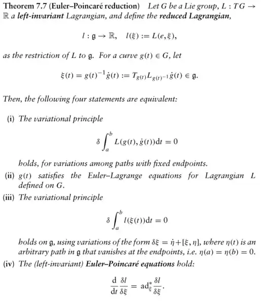 Euler-Poincaré reduction theorem