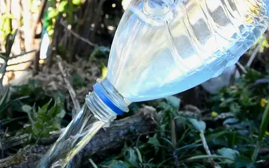 Starting emptying the bottle, clear cold water only