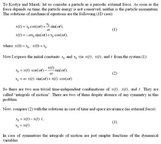 1D Integrals of motion