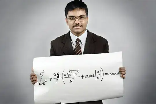 the 16 year old schoolboy, Shouryya Ray, with a poster highlighting a constant of motion for a ballistic particle undergoing a quadratic drag force
