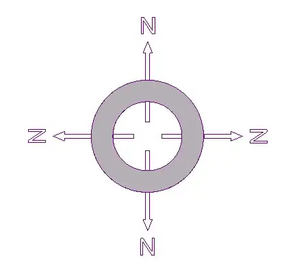 Radially polarised ring magnet