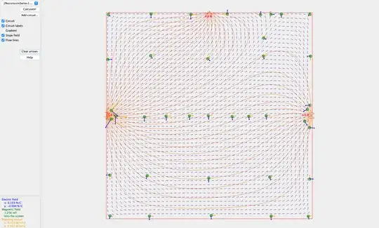 Field of a circuit with two equal resistors.