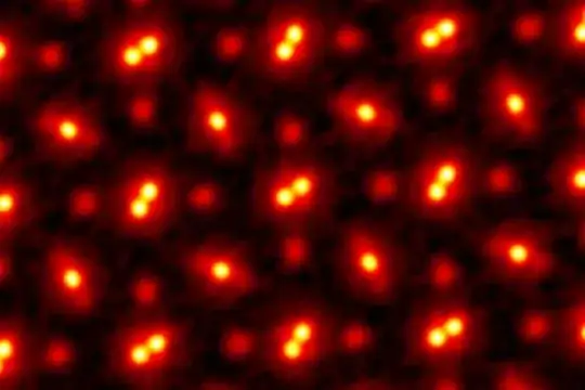 Image shows an electron ptychographic reconstruction of a praseodymium orthoscandate (PrScO3) crystal, zoomed in 100 million times. Credit: Cornell University