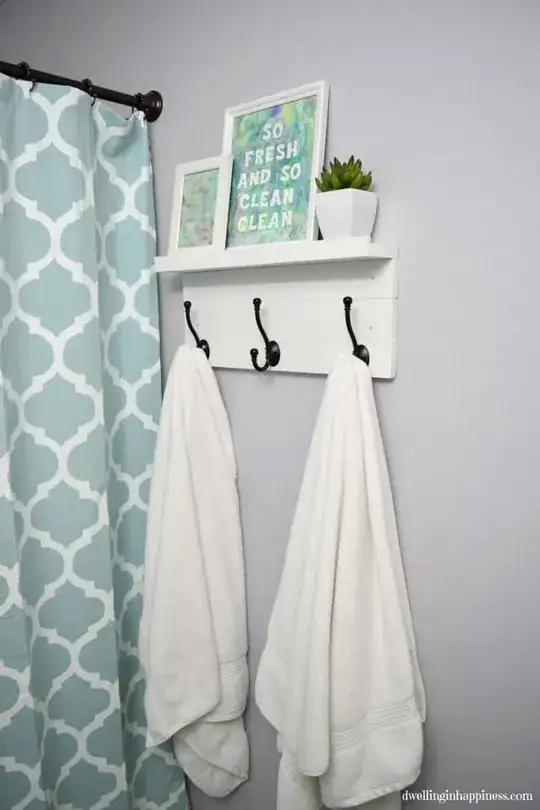 Towels on hooks