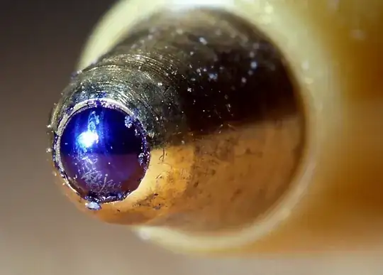 Ballpoint pen tip up close