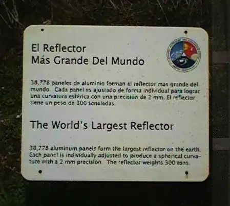 Plaque at Arecibo