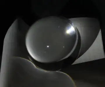 real-life photo of a glass ball with varying exposure