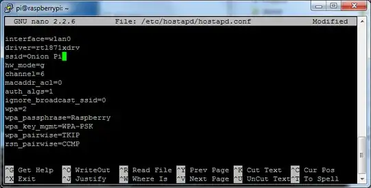 screenshot of editing Wifi settings