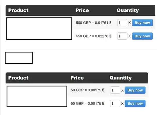 Screenshot of store display