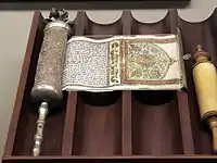 Megillah with cast and engraved silver-gilt case