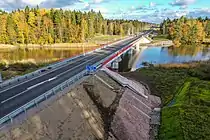 A bridge over Tikhaya River [ru] in Priozersky District in Leningrad Oblast.