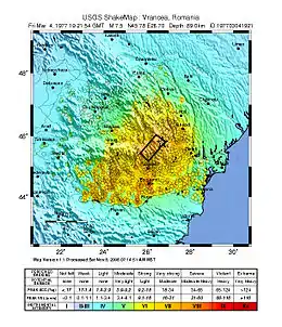USGS ShakeMap for the 1977 event.