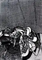 Start of traffic, 1999, charcoal, 86 x 61 cm