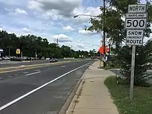 View north along MD 500 at MD 501 in Mount Rainier