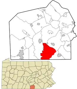 Location in Adams County and the state of Pennsylvania.