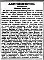 May 1876. Summer Theatre Comique, Washington D.C. Huntley would use the banjo-swinging act in the 1880s as well.