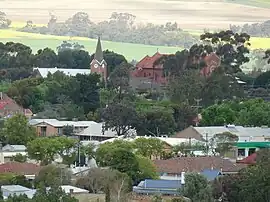 View of the Anglican and Catholic churches from Gundry's Hill Lookout