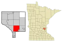 Location of the city of Blainewithin Anoka County, Minnesota