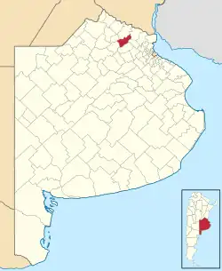 location of San Antonio de Areco Partido in Buenos Aires Province