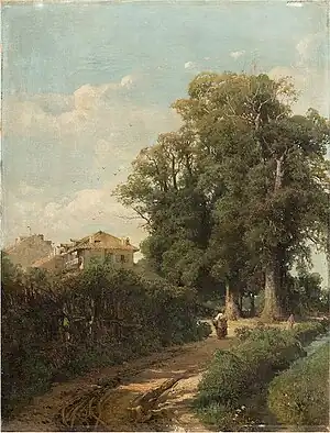 95. Eugenio Gignous, Dintorni di Milano (Lavandaie della Magolfa), 1870