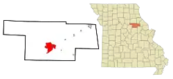 Location in Audrain County in the State of Missouri