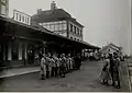 Emperor Charles I of Austria reviewing troops at Teiuș railway station in October 1916