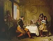 Scene from 'The Devil upon Two Sticks' by Augustus Egg, 1844